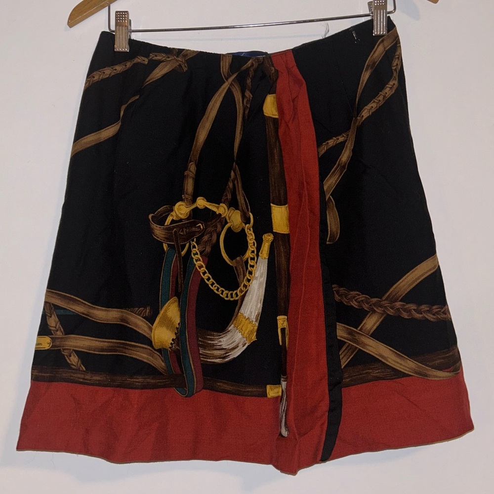 RARE Ralph Lauren Vintage Skirt Sz 8 USA made 80’s Equestrian Hunter Horse